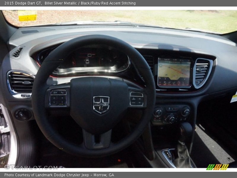 Billet Silver Metallic / Black/Ruby Red Accent Stitching 2015 Dodge Dart GT