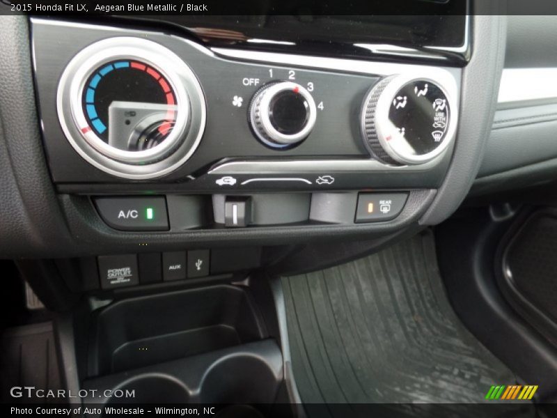 Aegean Blue Metallic / Black 2015 Honda Fit LX