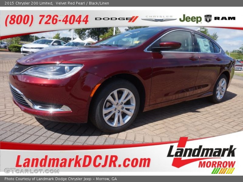 Velvet Red Pearl / Black/Linen 2015 Chrysler 200 Limited