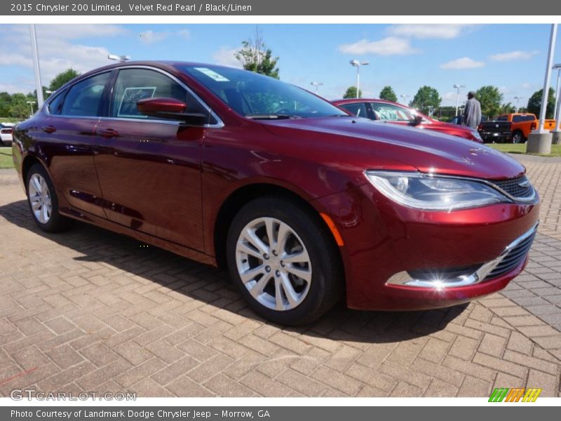 Velvet Red Pearl / Black/Linen 2015 Chrysler 200 Limited