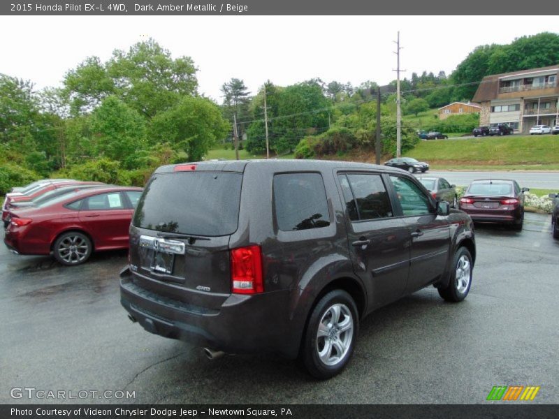 Dark Amber Metallic / Beige 2015 Honda Pilot EX-L 4WD