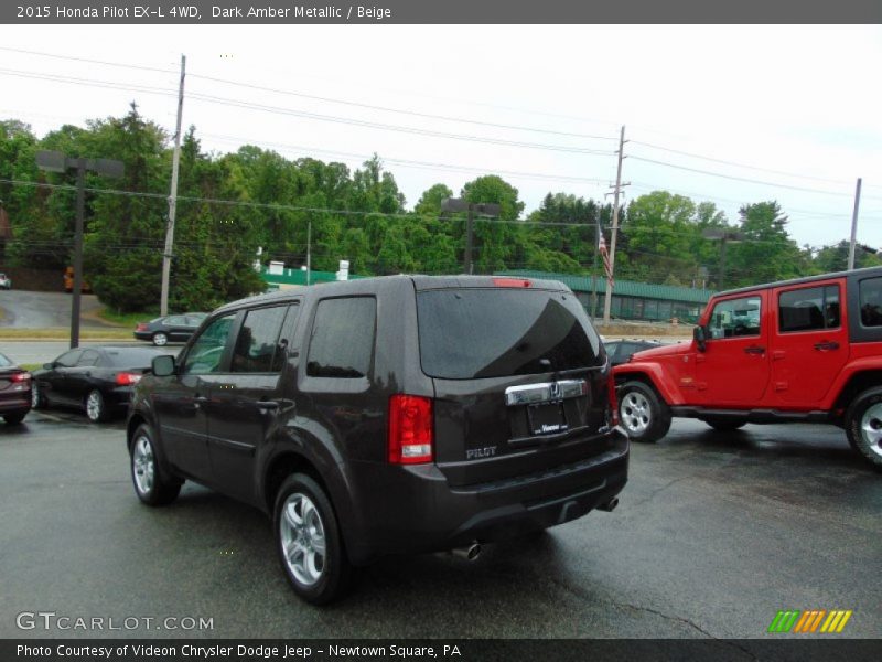 Dark Amber Metallic / Beige 2015 Honda Pilot EX-L 4WD