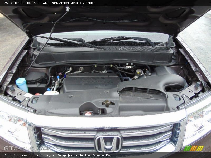 Dark Amber Metallic / Beige 2015 Honda Pilot EX-L 4WD