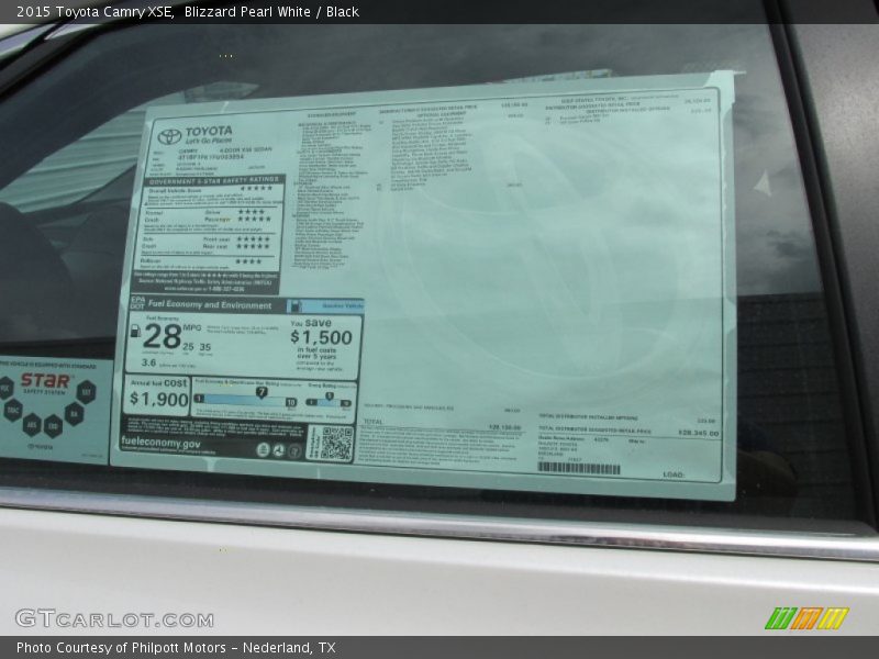 Blizzard Pearl White / Black 2015 Toyota Camry XSE