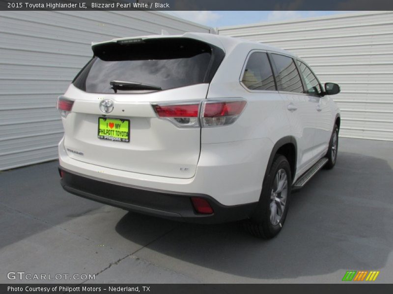 Blizzard Pearl White / Black 2015 Toyota Highlander LE