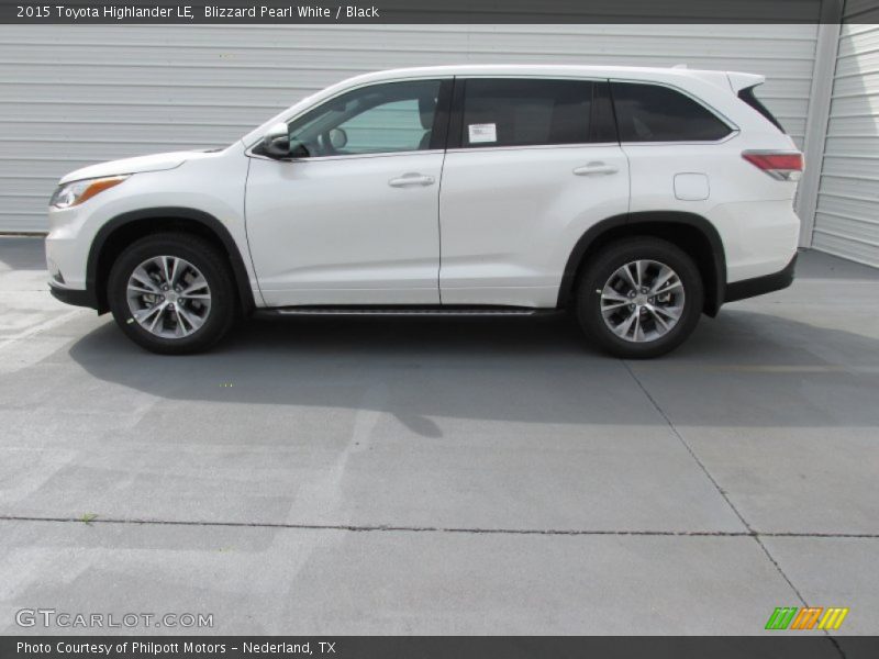 Blizzard Pearl White / Black 2015 Toyota Highlander LE