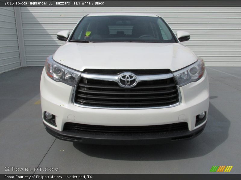 Blizzard Pearl White / Black 2015 Toyota Highlander LE