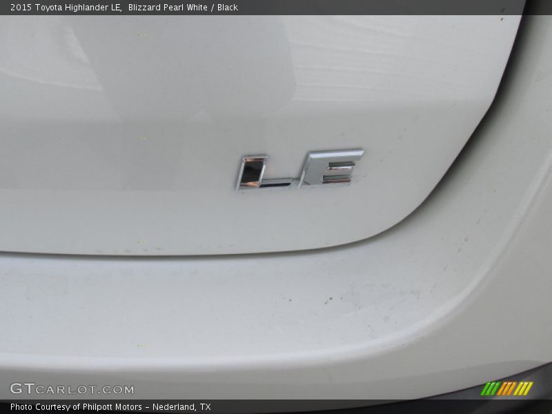 Blizzard Pearl White / Black 2015 Toyota Highlander LE