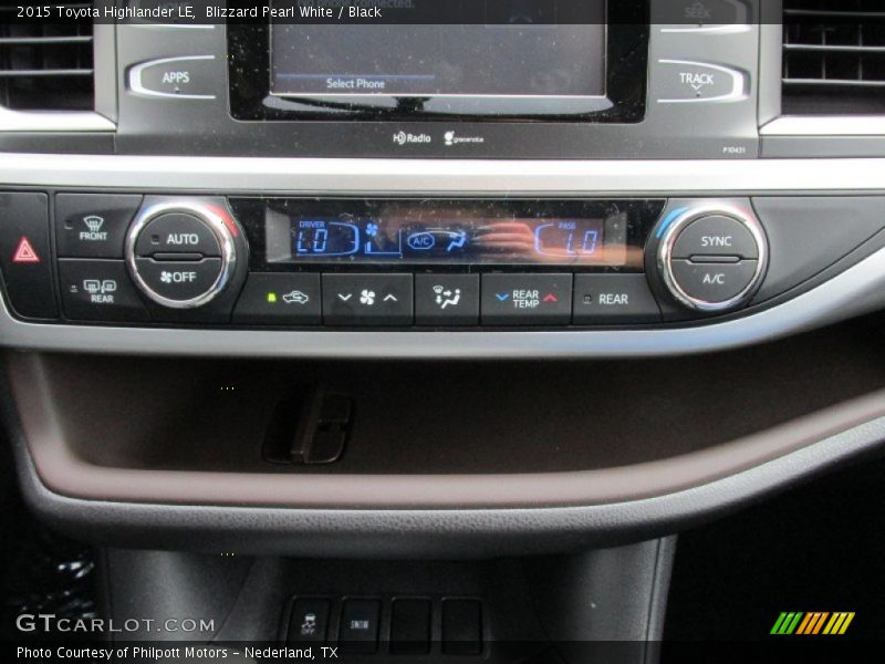 Blizzard Pearl White / Black 2015 Toyota Highlander LE