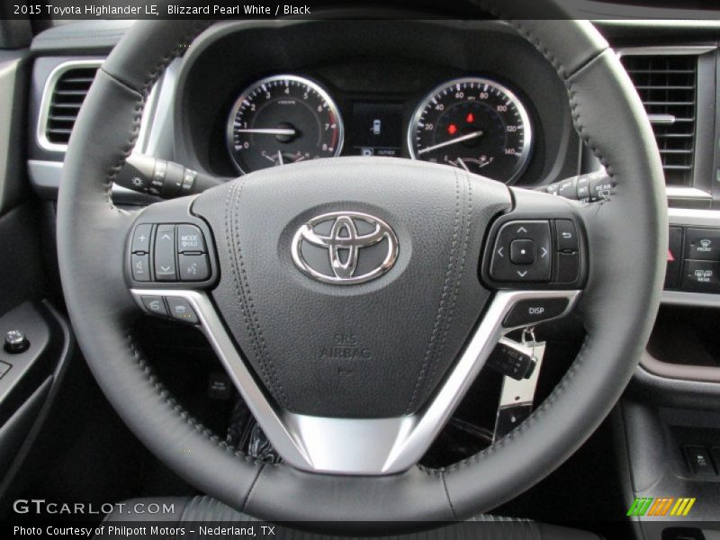 Blizzard Pearl White / Black 2015 Toyota Highlander LE