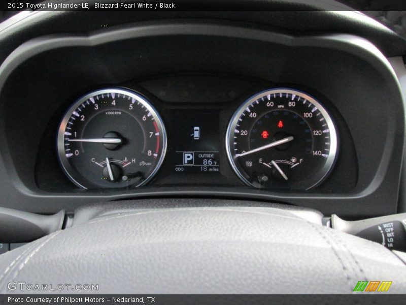 Blizzard Pearl White / Black 2015 Toyota Highlander LE