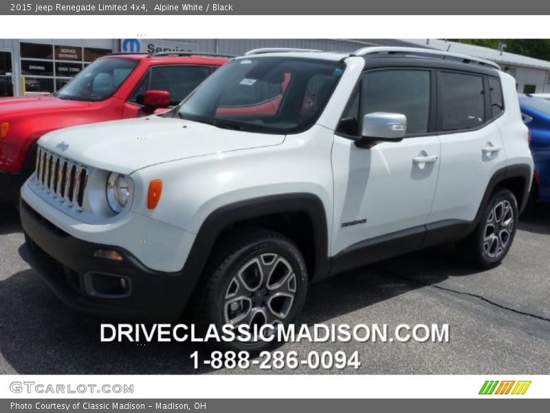 Alpine White / Black 2015 Jeep Renegade Limited 4x4