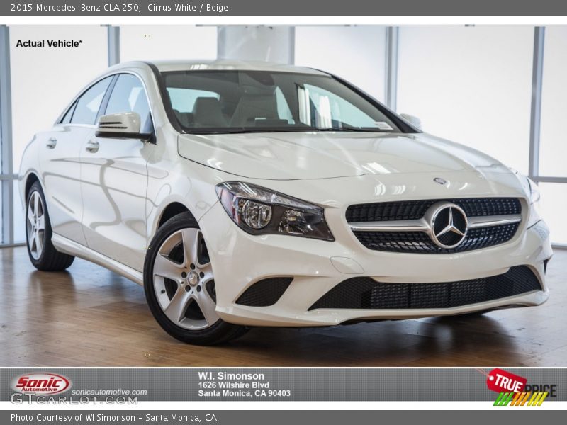 Cirrus White / Beige 2015 Mercedes-Benz CLA 250