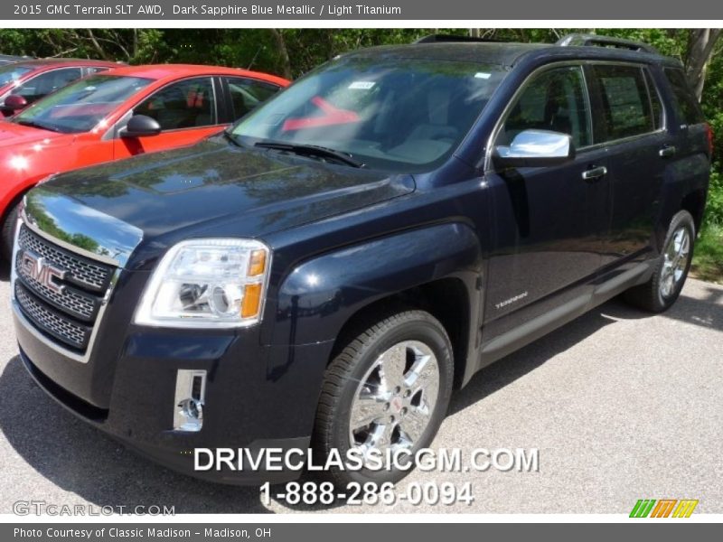 Dark Sapphire Blue Metallic / Light Titanium 2015 GMC Terrain SLT AWD