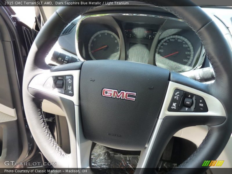 Dark Sapphire Blue Metallic / Light Titanium 2015 GMC Terrain SLT AWD