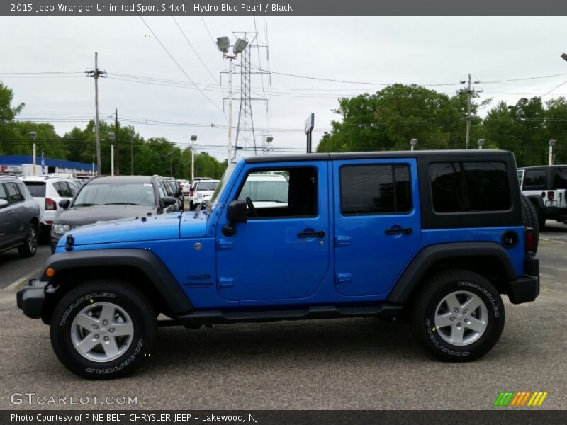 Hydro Blue Pearl / Black 2015 Jeep Wrangler Unlimited Sport S 4x4