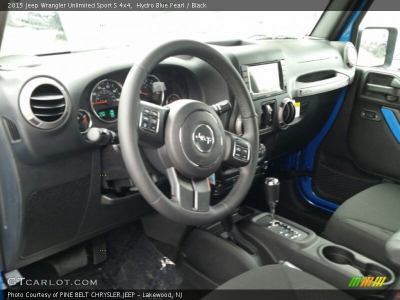 Hydro Blue Pearl / Black 2015 Jeep Wrangler Unlimited Sport S 4x4