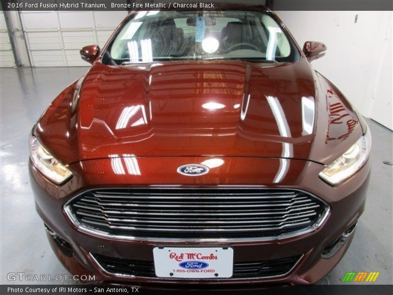 Bronze Fire Metallic / Charcoal Black 2016 Ford Fusion Hybrid Titanium