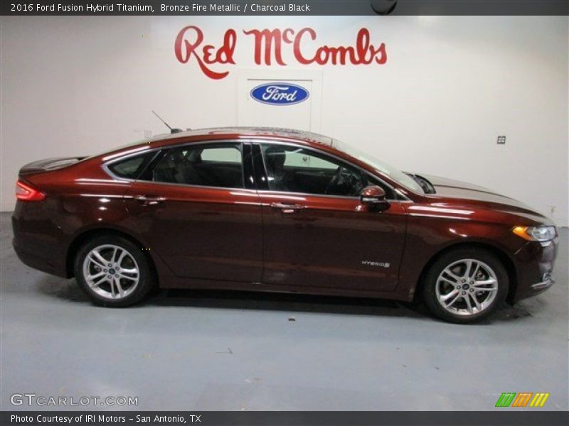 Bronze Fire Metallic / Charcoal Black 2016 Ford Fusion Hybrid Titanium