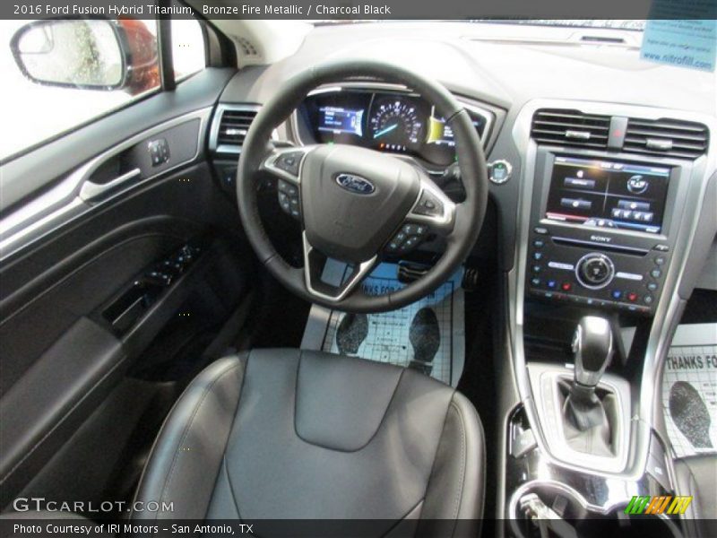 Bronze Fire Metallic / Charcoal Black 2016 Ford Fusion Hybrid Titanium