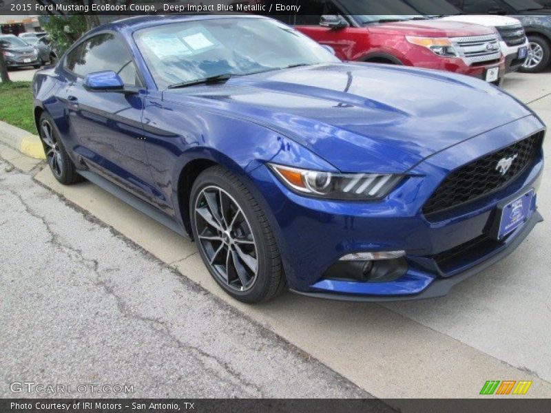 Deep Impact Blue Metallic / Ebony 2015 Ford Mustang EcoBoost Coupe