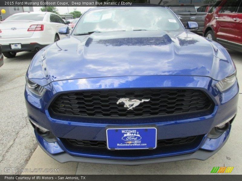 Deep Impact Blue Metallic / Ebony 2015 Ford Mustang EcoBoost Coupe