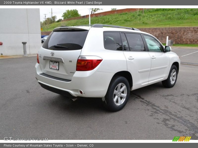 Blizzard White Pearl / Sand Beige 2009 Toyota Highlander V6 4WD