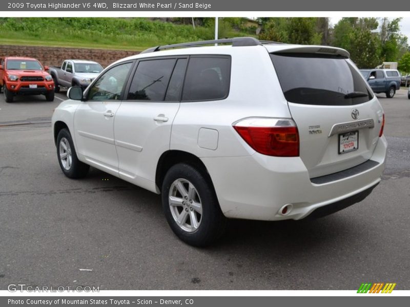 Blizzard White Pearl / Sand Beige 2009 Toyota Highlander V6 4WD