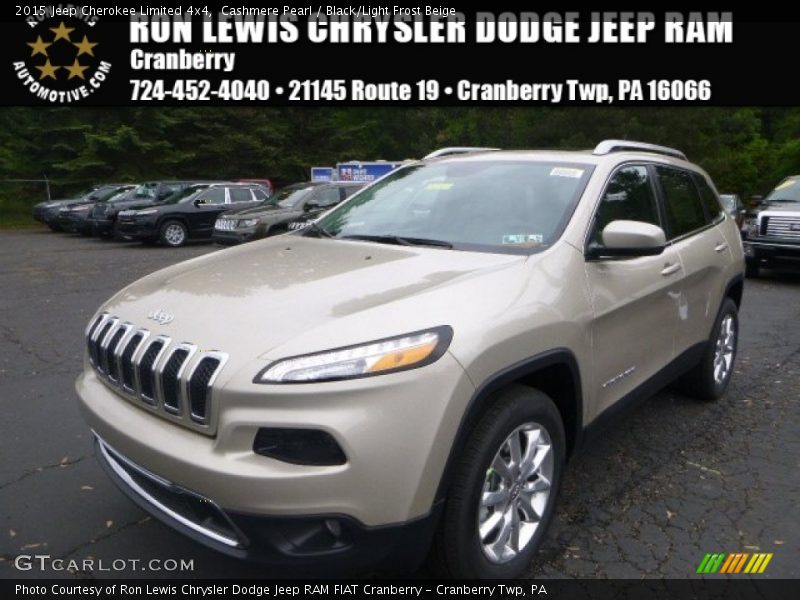 Cashmere Pearl / Black/Light Frost Beige 2015 Jeep Cherokee Limited 4x4