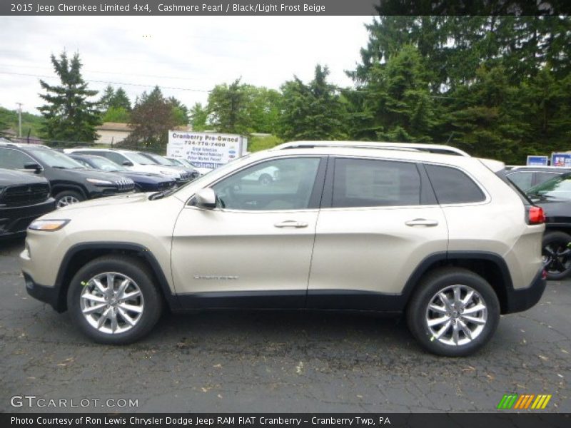 Cashmere Pearl / Black/Light Frost Beige 2015 Jeep Cherokee Limited 4x4