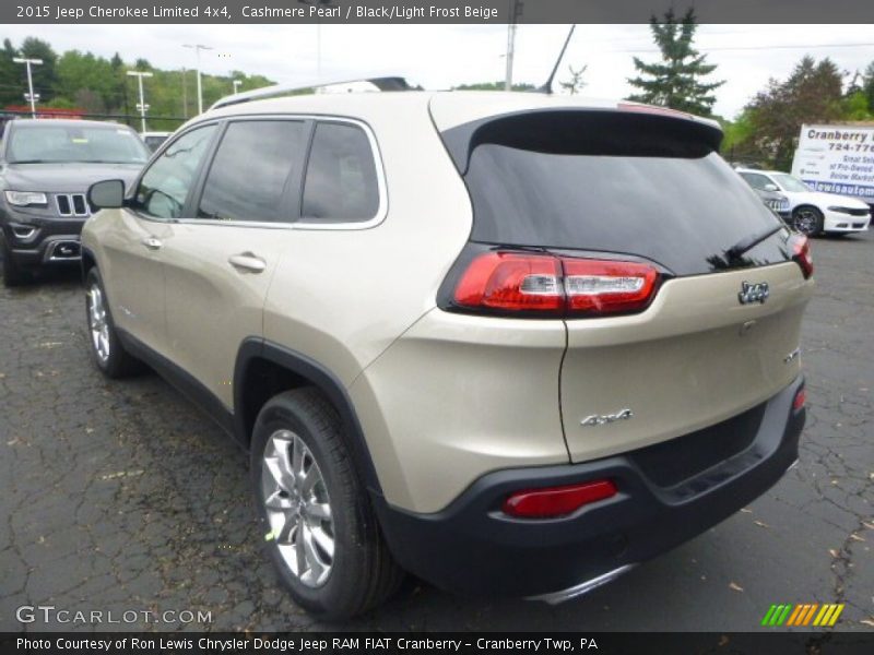 Cashmere Pearl / Black/Light Frost Beige 2015 Jeep Cherokee Limited 4x4