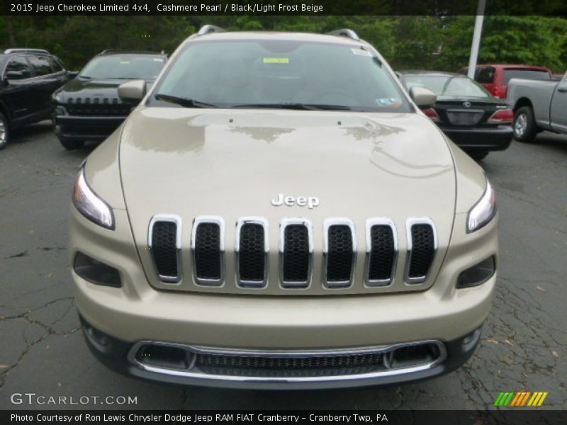 Cashmere Pearl / Black/Light Frost Beige 2015 Jeep Cherokee Limited 4x4