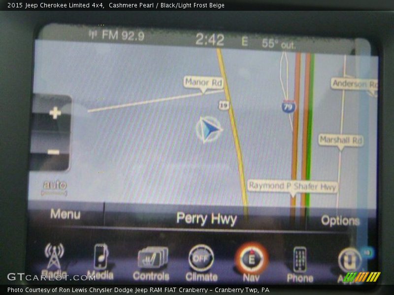 Cashmere Pearl / Black/Light Frost Beige 2015 Jeep Cherokee Limited 4x4