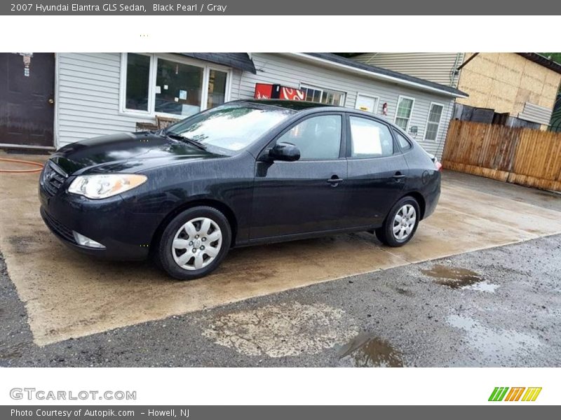 Black Pearl / Gray 2007 Hyundai Elantra GLS Sedan