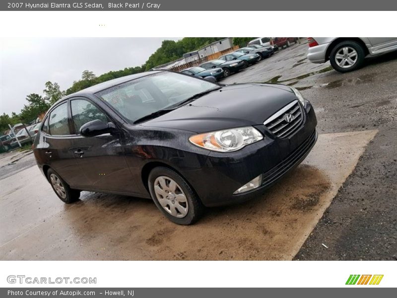Black Pearl / Gray 2007 Hyundai Elantra GLS Sedan