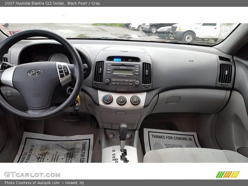 Black Pearl / Gray 2007 Hyundai Elantra GLS Sedan