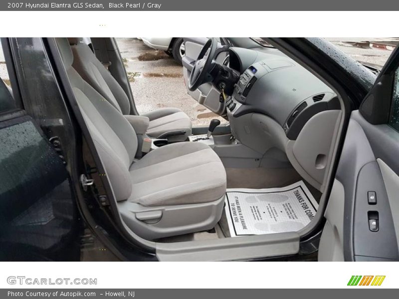Black Pearl / Gray 2007 Hyundai Elantra GLS Sedan