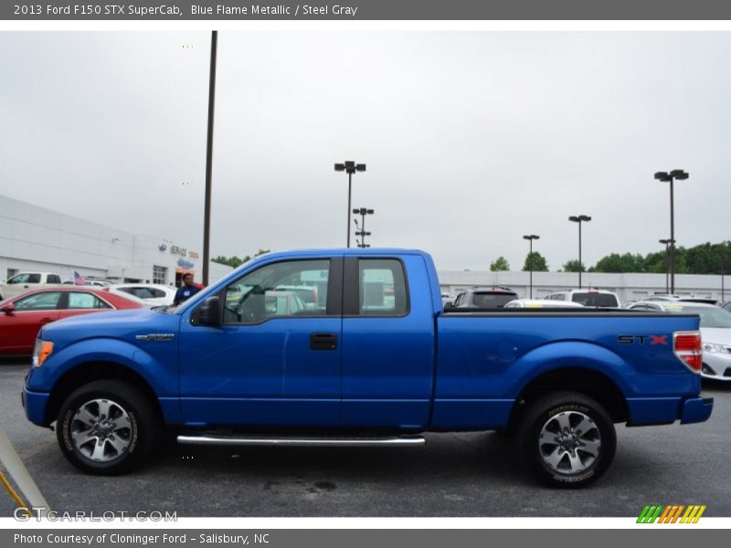 Blue Flame Metallic / Steel Gray 2013 Ford F150 STX SuperCab