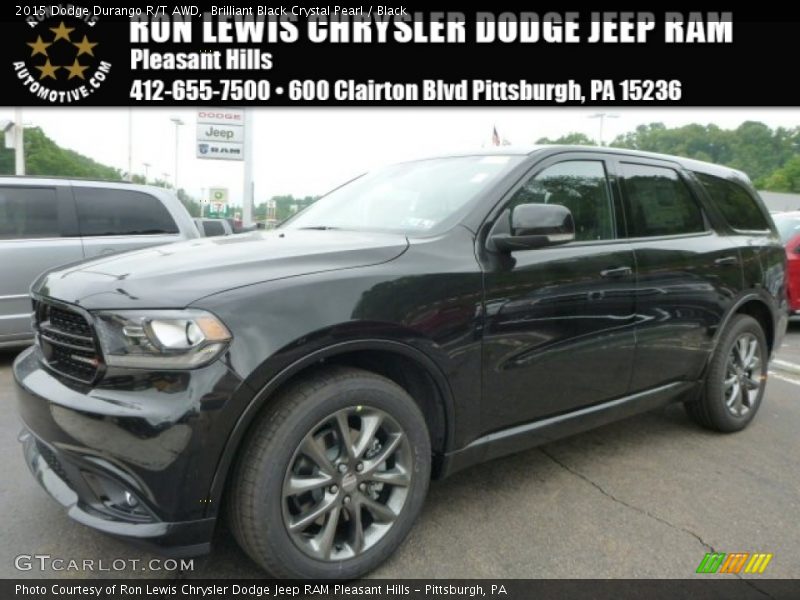 Brilliant Black Crystal Pearl / Black 2015 Dodge Durango R/T AWD