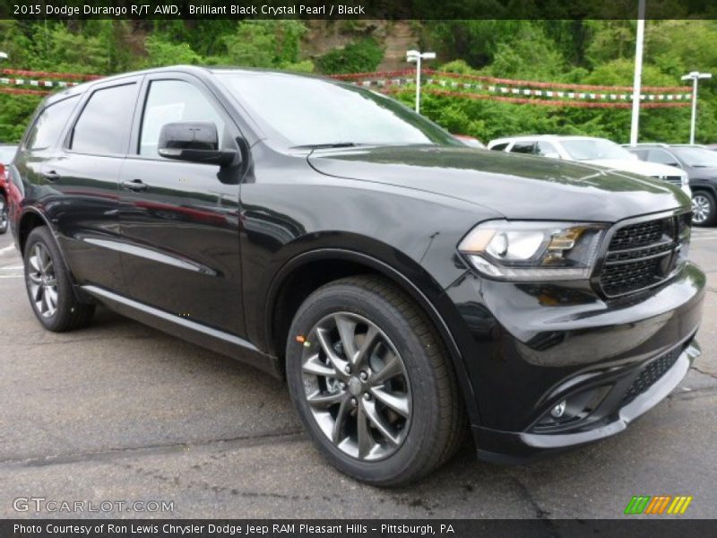 Brilliant Black Crystal Pearl / Black 2015 Dodge Durango R/T AWD