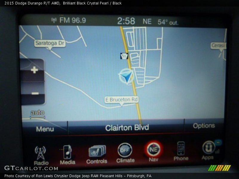 Brilliant Black Crystal Pearl / Black 2015 Dodge Durango R/T AWD