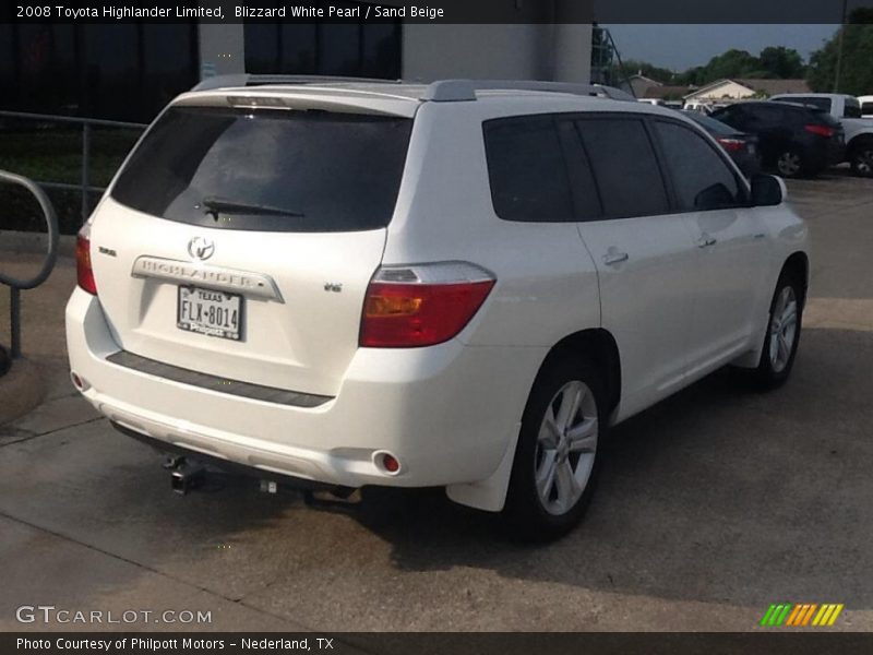 Blizzard White Pearl / Sand Beige 2008 Toyota Highlander Limited