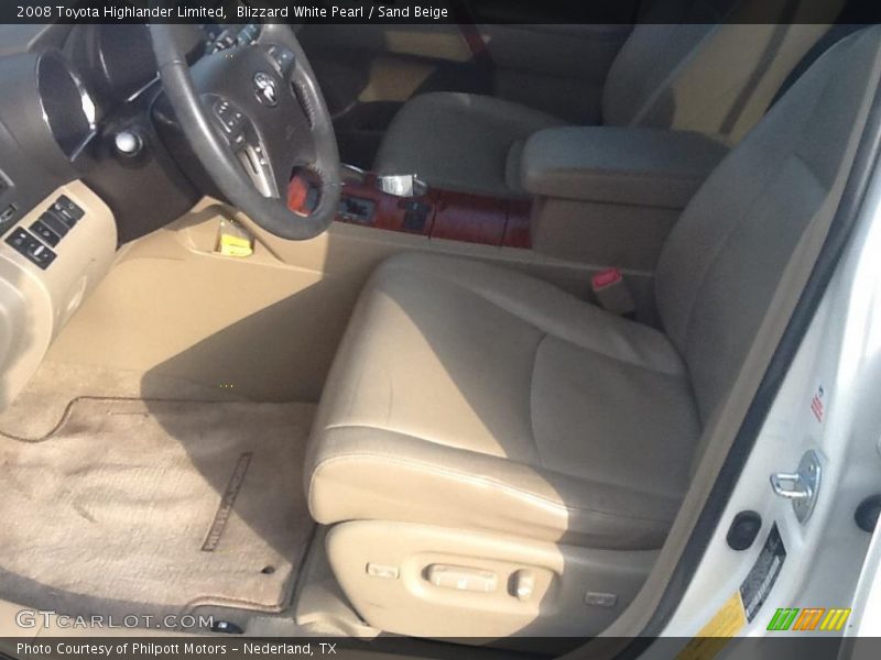 Blizzard White Pearl / Sand Beige 2008 Toyota Highlander Limited