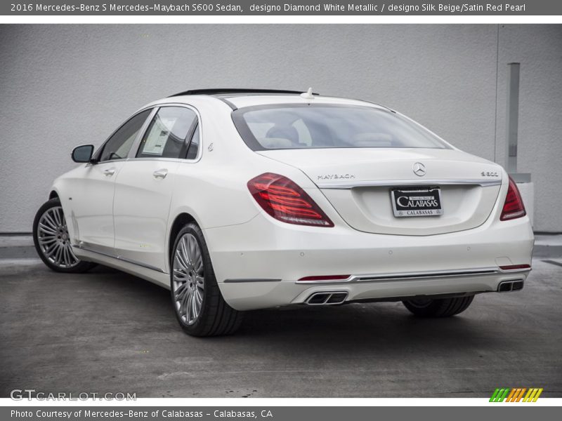 designo Diamond White Metallic / designo Silk Beige/Satin Red Pearl 2016 Mercedes-Benz S Mercedes-Maybach S600 Sedan