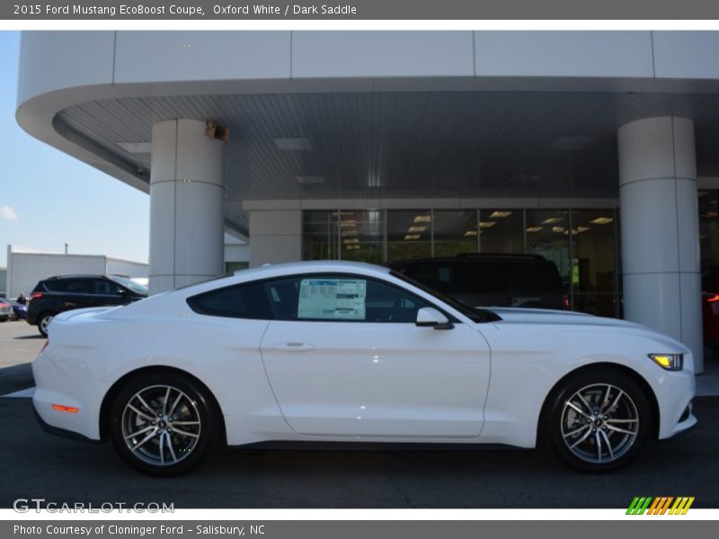 Oxford White / Dark Saddle 2015 Ford Mustang EcoBoost Coupe