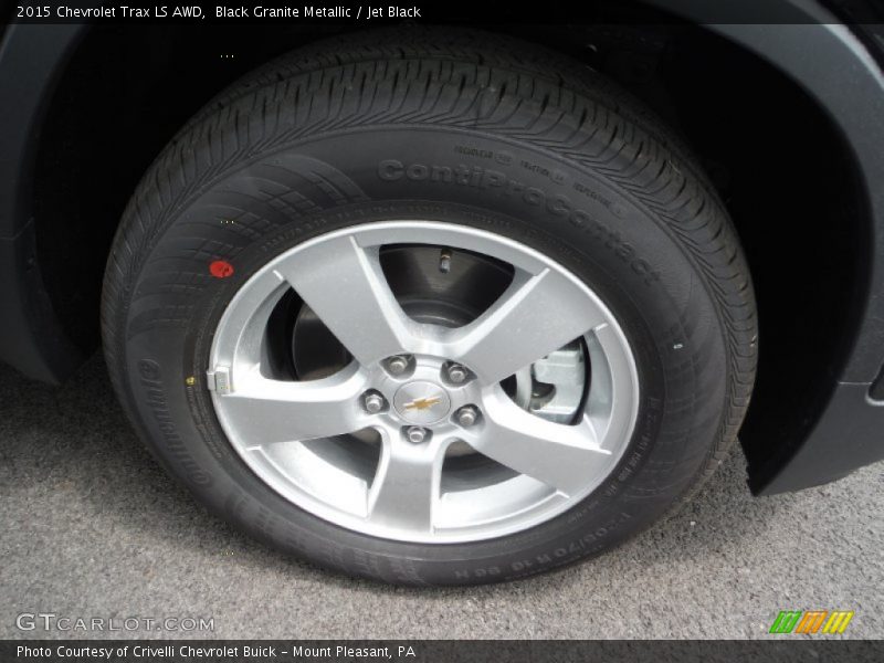 Black Granite Metallic / Jet Black 2015 Chevrolet Trax LS AWD