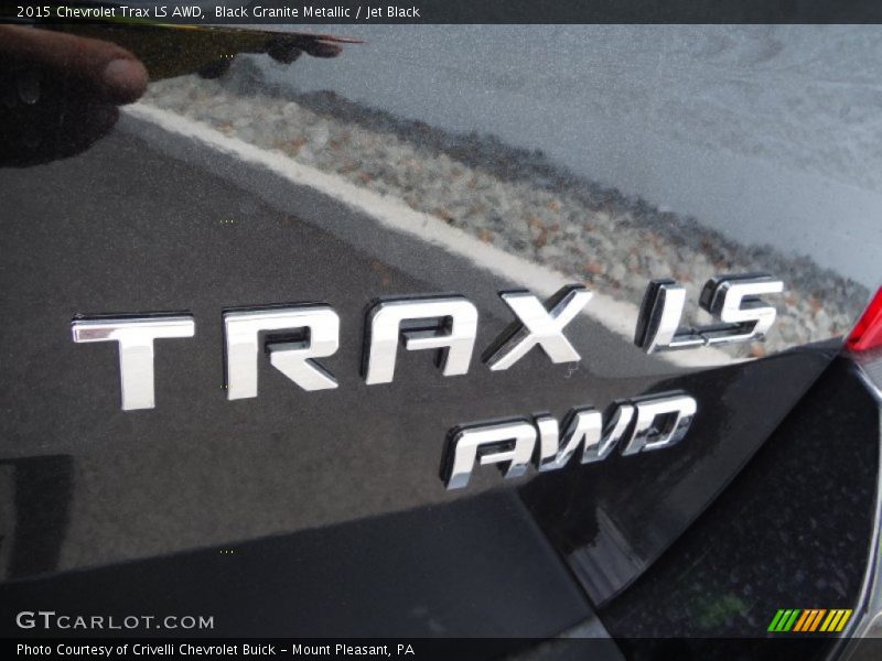 Black Granite Metallic / Jet Black 2015 Chevrolet Trax LS AWD