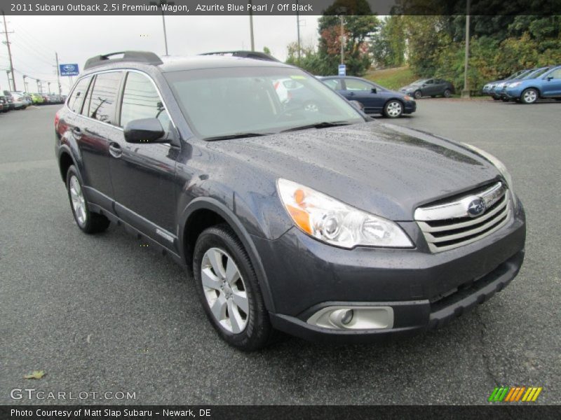 Azurite Blue Pearl / Off Black 2011 Subaru Outback 2.5i Premium Wagon