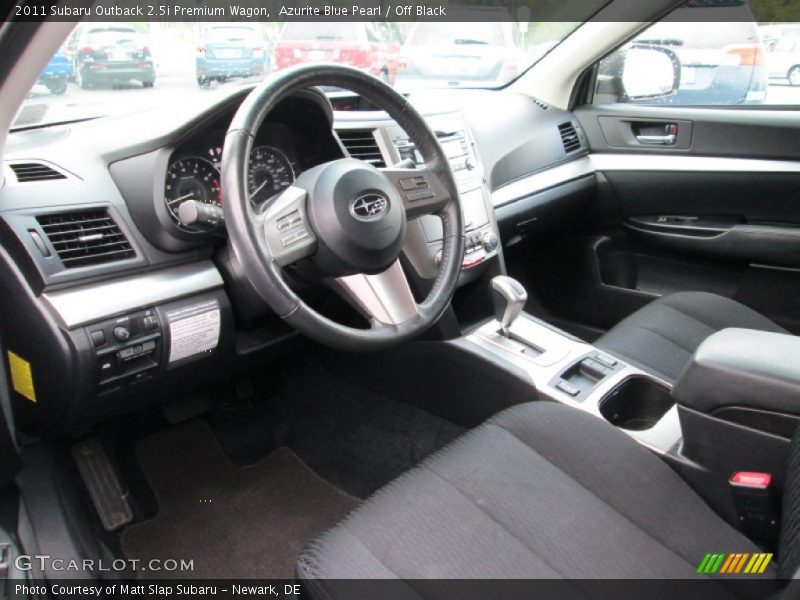 Azurite Blue Pearl / Off Black 2011 Subaru Outback 2.5i Premium Wagon