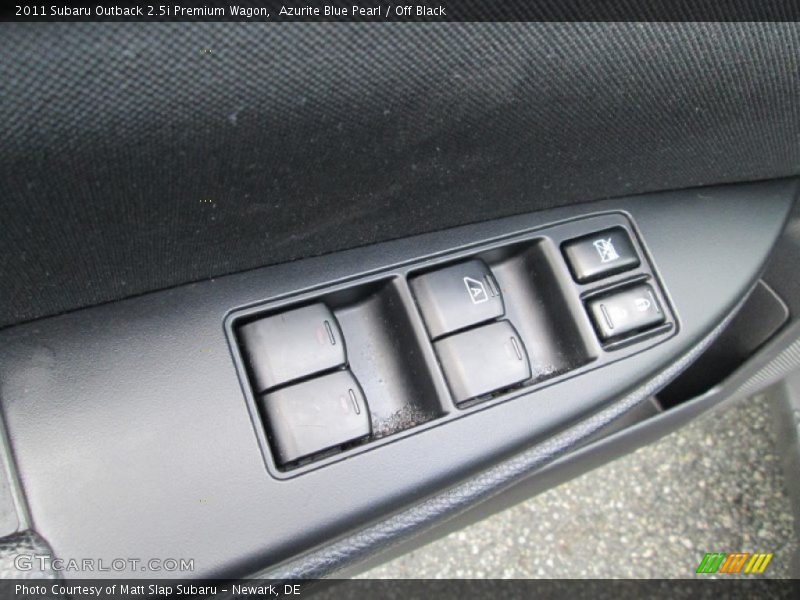 Azurite Blue Pearl / Off Black 2011 Subaru Outback 2.5i Premium Wagon